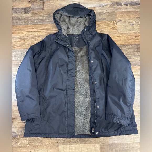 L.L. Bean Other - Men’s L.L.Bean Hooded Fleece Lined Jacket – Size Large